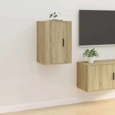 Afbeelding van Tv wandmeubel 40x34,5x60 cm sonoma eikenkleurig