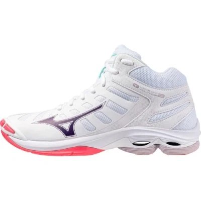 Afbeelding van Mizuno WAVE VOLTAGE 2 MID Volleybalschoenen Wit/VioletIndigo/CamelliaRos Dames Maat 42