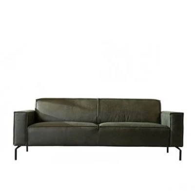 Afbeelding van Bronx71® Industriële bank 3 zits Kansas eco leer olijfgroen