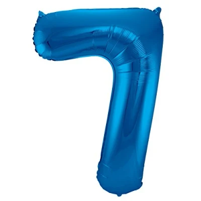 Afbeelding van Blauwe Folieballon Cijfer 7 86cm