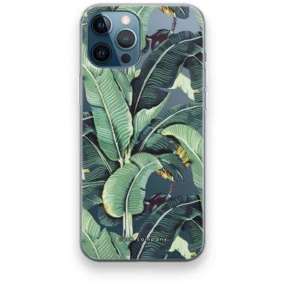 Afbeelding van Case Company® hoesje geschikt voor iPhone 12 Pro Bananenbladeren Soft Cover Telefoonhoesje Bescherming aan alle Kanten en Schermrand