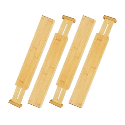 Afbeelding van Relaxdays ladeverdeler 4 stuks lade organizer verstelbare keuken bamboe