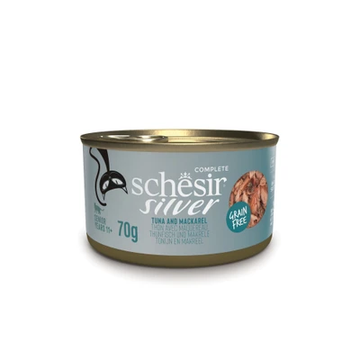 Afbeelding van Schesir Silver 70 g Kattenvoer Tonijn&amp;Makreel