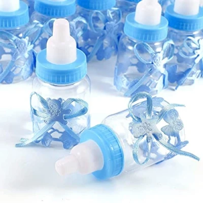 Afbeelding van JZK 24 stuks blauwe geschenkdozen voor flessen, snoepflessen, gastgeschenkdozen, lekkernijen, confetti, geschenken en sieraden kinderen