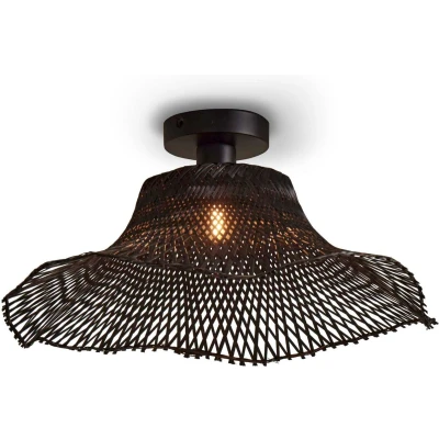 Afbeelding van GOOD&amp;MOJO Plafonniere Ibiza Bamboe Zwart 50x50x15cm