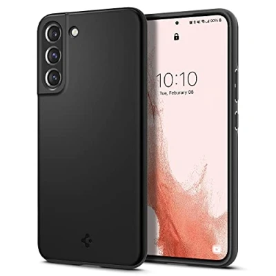 Afbeelding van Samsung Galaxy S22 Hoesje Spigen Thin Fit Serie Hard Kunststof Backcover Zwart geschikt voor