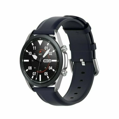 Afbeelding van Garmin Vivoactive 4 / 4L Classic leren bandje Donkerblauw leather