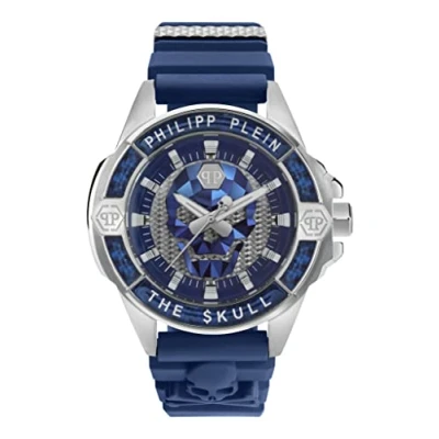 Afbeelding van Philipp Plein The $Kull Carbon Fiber PWAAA1722 Horloge Siliconen Blauw Ø 44 mm