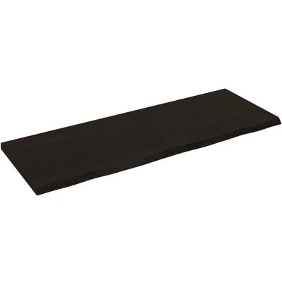 Afbeelding van vidaXL Wastafelblad 140x50x(2 4) cm behandeld massief hout donkerbruin