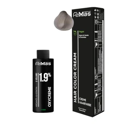 Afbeelding van Femmas Super blekende haarverfset beige 913 I Hair Color Cream 100 ml + oxycrème 1,9% permanente haarkleur ontwikkelaar zacht en duurzaam haarverf