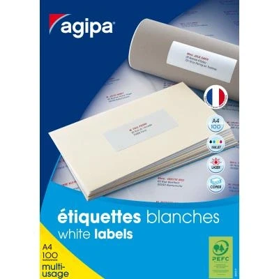 Image de 3200 étiquettes blanches 100 feuilles A4 51x33,8mm