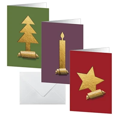 Afbeelding van SIGEL DS081 Kerstkaartenset &quot;Cut out Style&quot;, A6, 10 kaarten met enveloppen