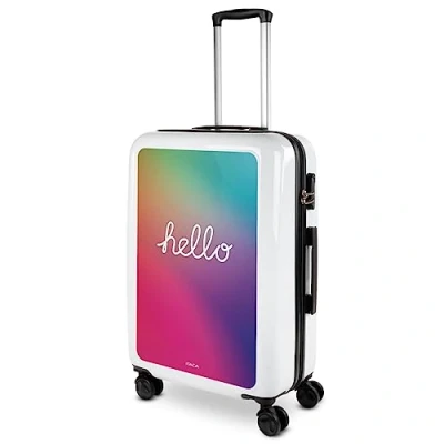 Afbeelding van ITACA Reiskoffers van de firma 4 wielige bagage set Reisbagageset Lichtgewicht reisbagageset. Combinatieslot 703600B, Wit Hallo