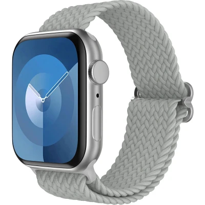 Afbeelding van imoshion Nylon geweven bandje geschikt voor Apple Watch Series 1 t/m 9 / SE (38 40 41 mm) 10 (42 Grijs