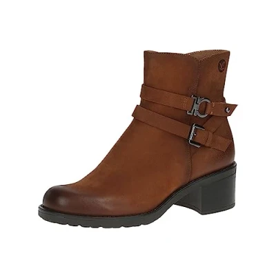 Afbeelding van Caprice Cowboy/Bikerlaarsjes, Dames, Maat: 41, Cognac nubuc Leer