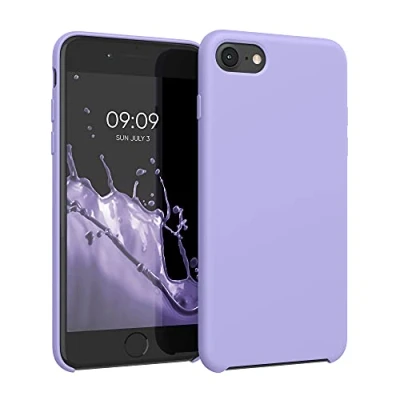 Afbeelding van kwmobile telefoonhoesje geschikt voor Apple iPhone SE (2022) / (2020) 8 7 Hoesje met siliconen coating Smartphone case in lavendel