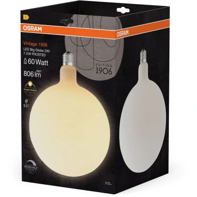 Afbeelding van OSRAM LED Vintage 1906 Big Globe E27 7,3W 2700K mat dimbaar