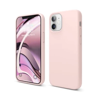 Afbeelding van elago Liquid Silicone Case Compatibel met iPhone 12 Mini Hoesje (5,4&quot;) Vloeibaar Siliconen Beschermhoes, Complete Bescherming: 3 laags Schokbestendig (Roze)
