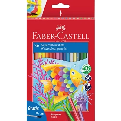 Afbeelding van Faber Castell aquarelpotloden 36 stuks met puntenslijper en penseel FC 114437