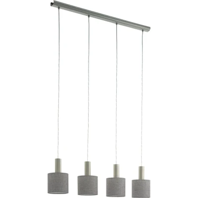 Afbeelding van EGLO Concessa 2 hanglamp 4 lichts nickel mat/grijs
