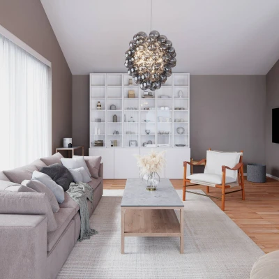 Afbeelding van By Rydéns Deluxe glazen hanglamp Ø 64 cm rookgrijs