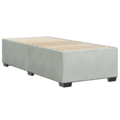 Image de vidaXL Cadre de lit Gris clair 90x200 cm Velours