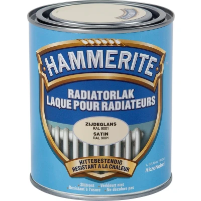 Afbeelding van Hammerite Radiatorlak Satin RAL9001 0.75 L