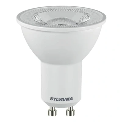 Afbeelding van SYLVANIA Ledlamp, GU10 fitting, 610 lumen, koud wit (4000 Kelvin), vermogen 7 W, levensduur 12.000 uur, diameter 50 mm, lengte 56 transparante reflectorzuiger, 1 stuk
