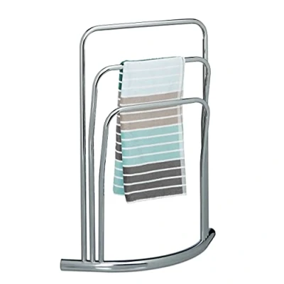 Afbeelding van Relaxdays handdoekrek CURVY 3 stangen handdoekhouder badkamer metaal