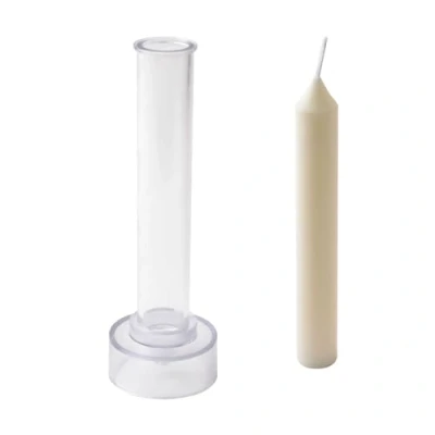 Afbeelding van WANDIC Kaarsvorm, duidelijke plastic kandelaar schimmel pijler cilindrische mal voor kerk kerst kaarslicht diner Valentijnsdag huisdecoratie
