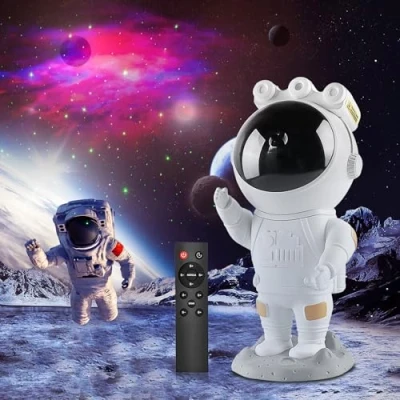 Afbeelding van Szpacmate Astronaut sterrenprojector sterrennacht lichtje, astronautenprojector met nevel, timer en afstandsbediening, kamer plafondprojector, voor kinderen volwassenen
