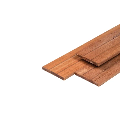 Afbeelding van Schuttingplank Hardhout Glad Geschaafd Voorzijde 2x V groef 1,5x14x365 cm