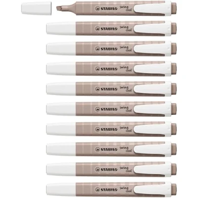 Afbeelding van Markeerstift stabilo swing cool nature warmgrijs 10 stuks