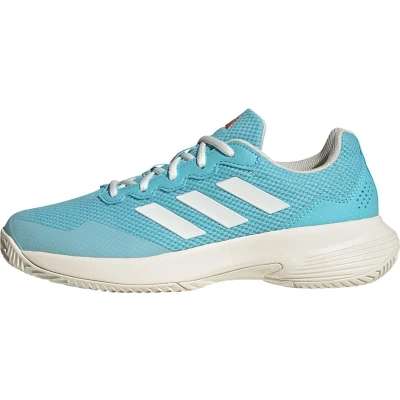 Afbeelding van adidas Performance Gamecourt 2 Tennisschoenen voor alle ondergronden, Dames, Maat: 36 2/3, Light aqua/off white/bright red Textiel/ synthetisch