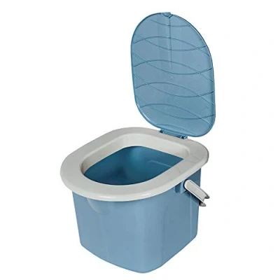Afbeelding van Branq Toiletemmer Draagbaar met Deksel 15,5L Blauw