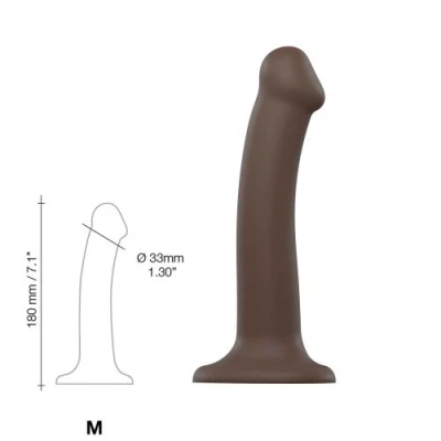 Image de Dildo Dual Density Semi realiste Bendable Chocolat Taille M