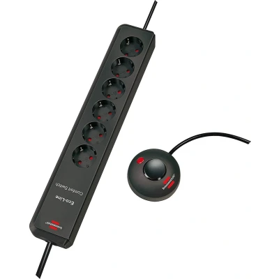 Afbeelding van Stekkerdoos 6 voudig Brennenstuhl 1.5 meter (Voetschakelaar, 4x schakelbaar, Wit)