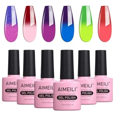 Afbeelding van AIMEILI uv Gel Nagellak Set Gellak Kleur Gelnagel Soak Off Polish Van 6 X 10 ml Gift Kit 15