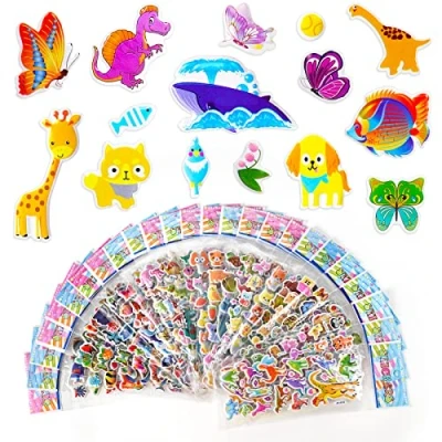Afbeelding van Vicloon Kinderstickers 550 + 3D stickers voor kinderen, belonende geschenken, scrapbooking, inclusief prinsessenfiguren uit 4 themacollecties