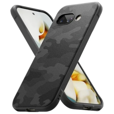 Afbeelding van Ringke Beschermhoes compatibel met Google Pixel 9a, accessoires [onyx] schokbestendig, flexibel, ultradun, zacht, TPU, duurzaam, camo zwart