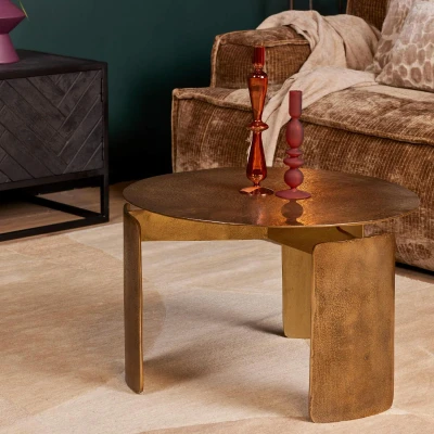 Afbeelding van Homestylingshop Ronde Salontafel aluminium goud