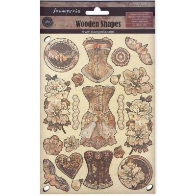 Afbeelding van Stamperia Old Lace Colored Wooden Shape A5 (KLSP174)
