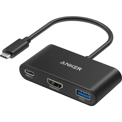 Afbeelding van Anker PowerExpand USB C hub,3 in 1 hub met 4K HDMI,100W Power Delivery, 3.0 datasluiting, voor iPad Pro, MacBook Air, XPS, Note 20, Spectre en meer