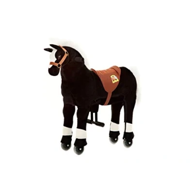 Afbeelding van Animal riding ZRP001S ARP001S Maharadja rijpaard (voor kinderen vanaf 3 jaar, zadelhoogte 56 cm, met wielen), zwart, S