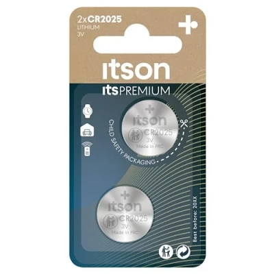 Afbeelding van ITSON, CR2025 2 stuks 3 V lithium knoopcelbatterijen aanbevolen voor autosleutels