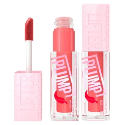 Afbeelding van Maybelline New York Lifter Plump Lippenstift met direct vuleffect XXL applicator, kleur 005 Peach Fever, 2 stuks