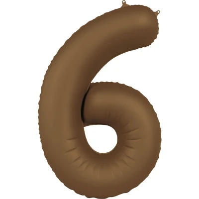 Afbeelding van Folat Folieballon Cijfer 6 Chocolate Brown 86 cm