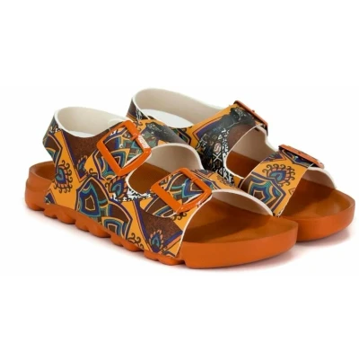 Afbeelding van Goby Bohemian Dames Sandalen Etnisch Print Vegan Leer Maat 39