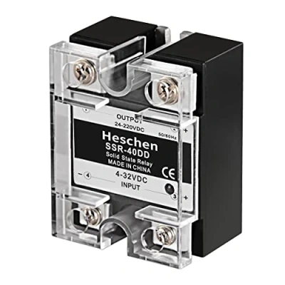 Afbeelding van Heschen Eenfasig statisch relais DC/DC, SSR 40DD, ingang 3 32 VDC, uitgang 24 220 40 A, 50 60 Hz