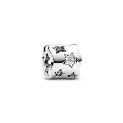 Afbeelding van PANDORA Moments gestanste Funkelnde Stern Charm van Sterling Zilver met Zirkonia, Compatibel Armbanden, 792827C01, zilver, Zirkonia
